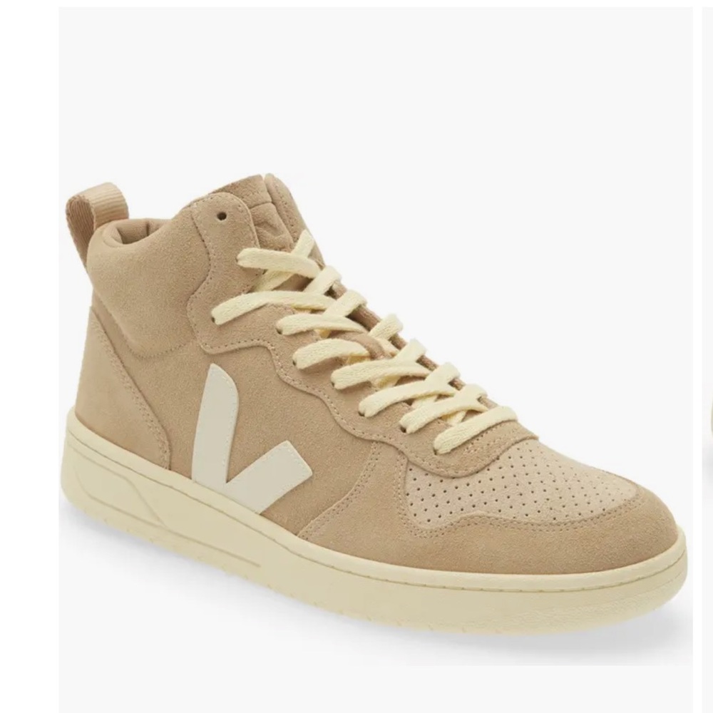 Men’s Veja v-15 high top dune beige suede sneakers - 11